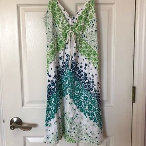 Blue and green flower dress